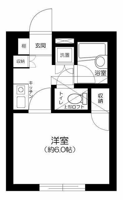 DENハイム中野(1K/2階)の間取り写真