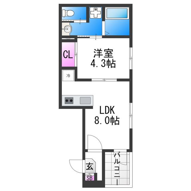 ハーモニーテラス杭全(1LDK/3階)の間取り写真