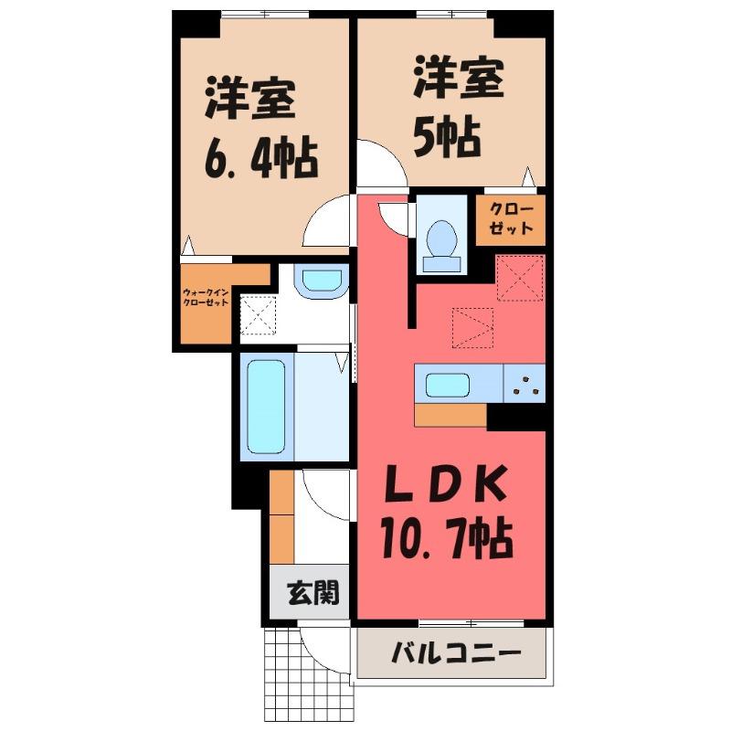 ブリエ ココン(2LDK/1階)の間取り写真