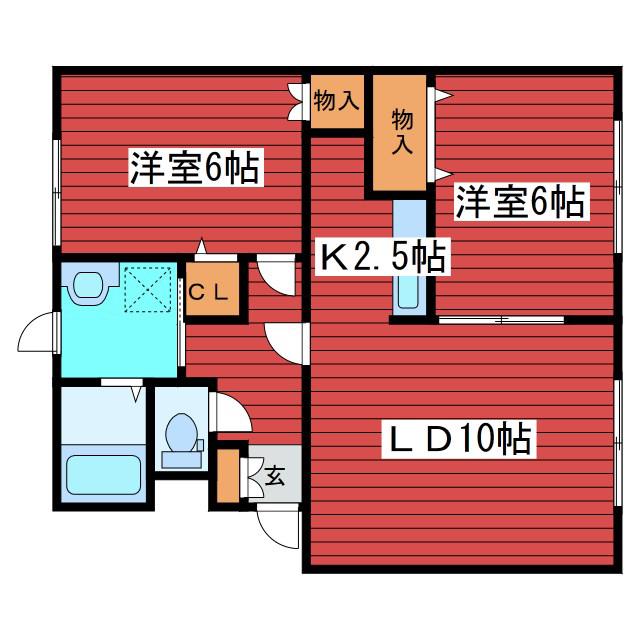 フロームT福住(2LDK/3階)の間取り写真
