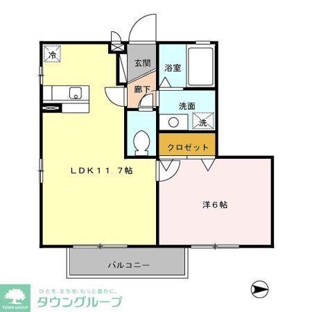 トミージュ(1LDK/3階)の間取り写真