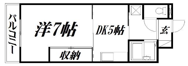 グランテット(1DK/1階)の間取り写真