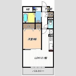 ディアコートKII(1LDK/1階)の間取り写真
