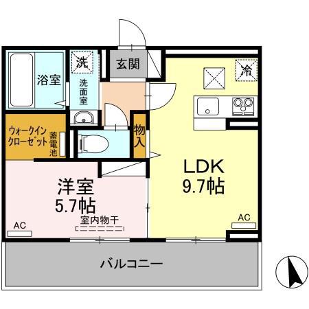 サンセール問屋町(1LDK/2階)の間取り写真