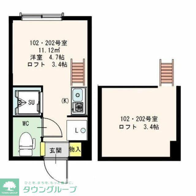 STAGE南阿佐ヶ谷(ワンルーム/2階)の間取り写真