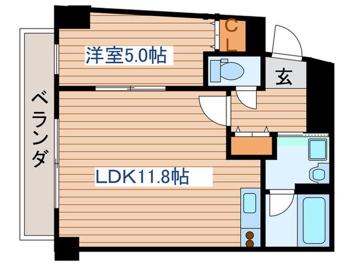 ARKAS良覚院(1LDK/5階)の間取り写真