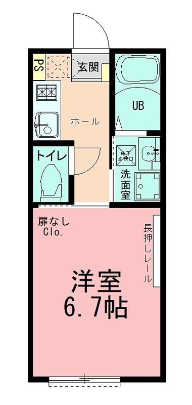 クレスタ鴨居(1K/1階)の間取り写真