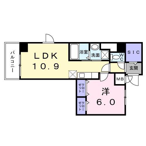 スアヴィス谷在家(1LDK/8階)の間取り写真