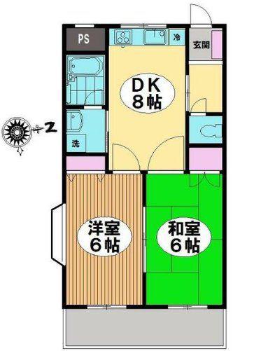 エピナール(2DK/3階)の間取り写真