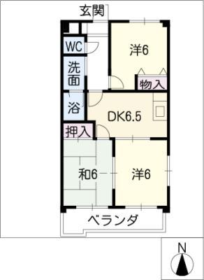 メルベーユ(3DK/7階)の間取り写真