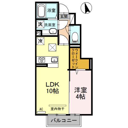 D-ROOM新橋(1LDK/1階)の間取り写真