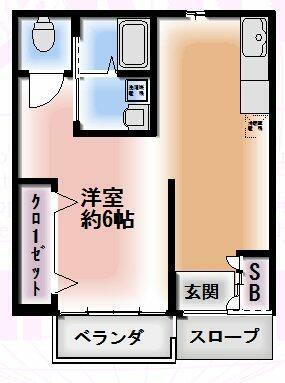 アネックスタウンA棟(1DK/1階)の間取り写真