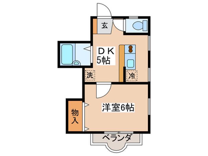 ハウスダイアリー(1DK/1階)の間取り写真
