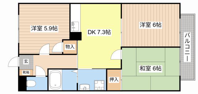 サンクチュアリ(3DK/2階)の間取り写真