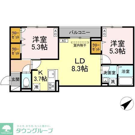 セレスティア江戸川III(2LDK/3階)の間取り写真