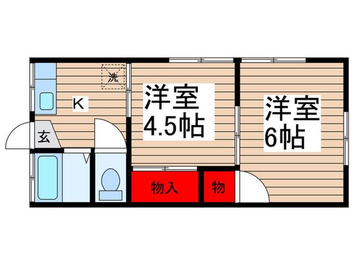 白山コーポ(2K/1階)の間取り写真