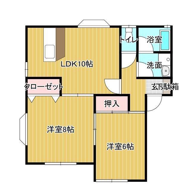 メリール(2LDK/2階)の間取り写真