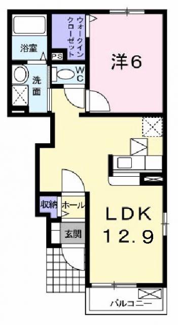 クリスタルシュトラーセ III(1LDK/1階)の間取り写真