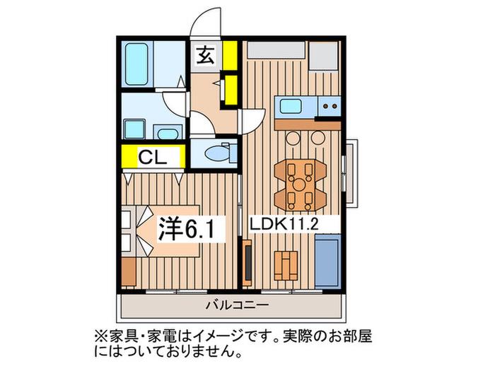 ユグドラシル杉田1番館(1LDK/3階)の間取り写真