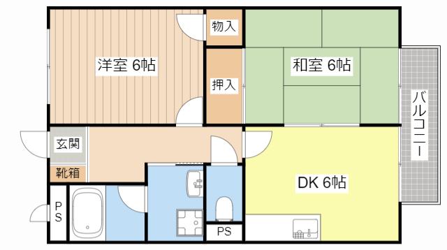 エスペランス深川(2DK/2階)の間取り写真