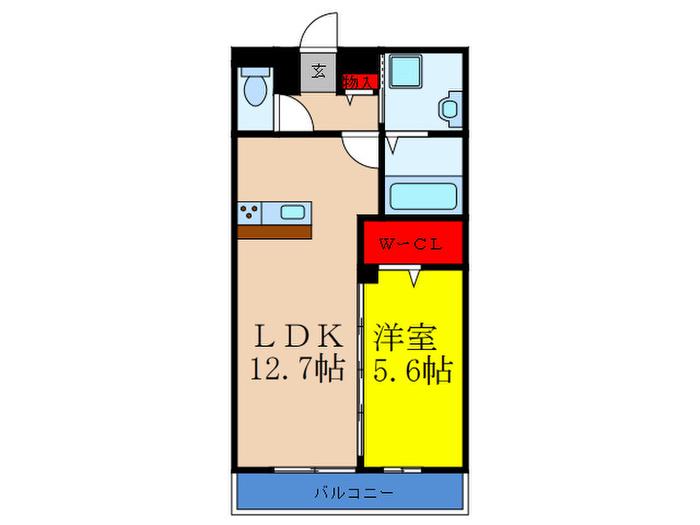 サンライズ豊里(1LDK/2階)の間取り写真