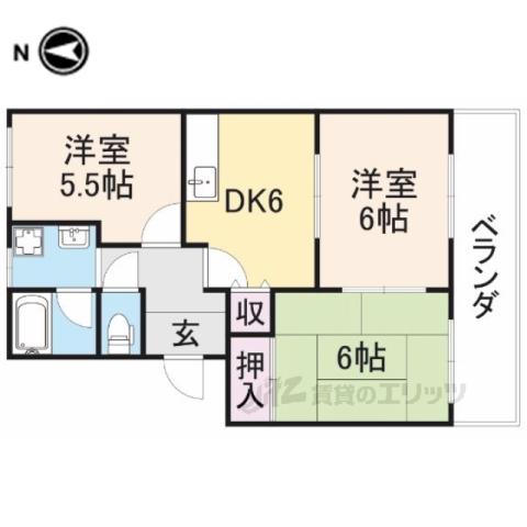 フォレストリバー(3DK/2階)の間取り写真