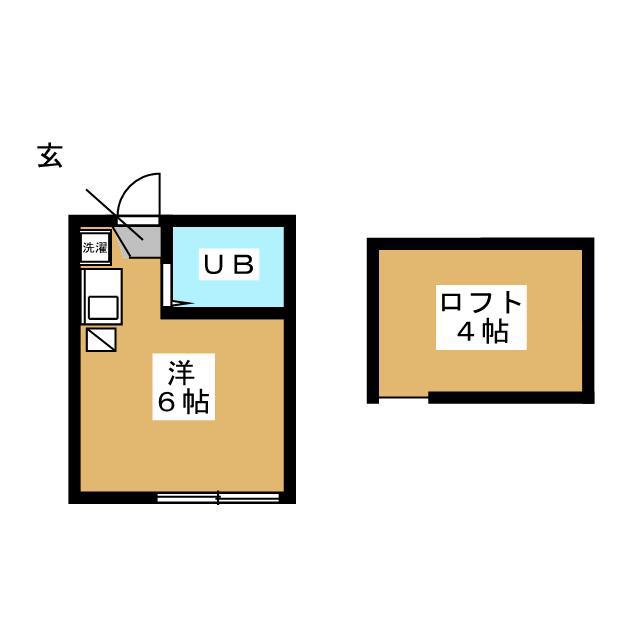ユナイトステージ衣笠(ワンルーム/2階)の間取り写真