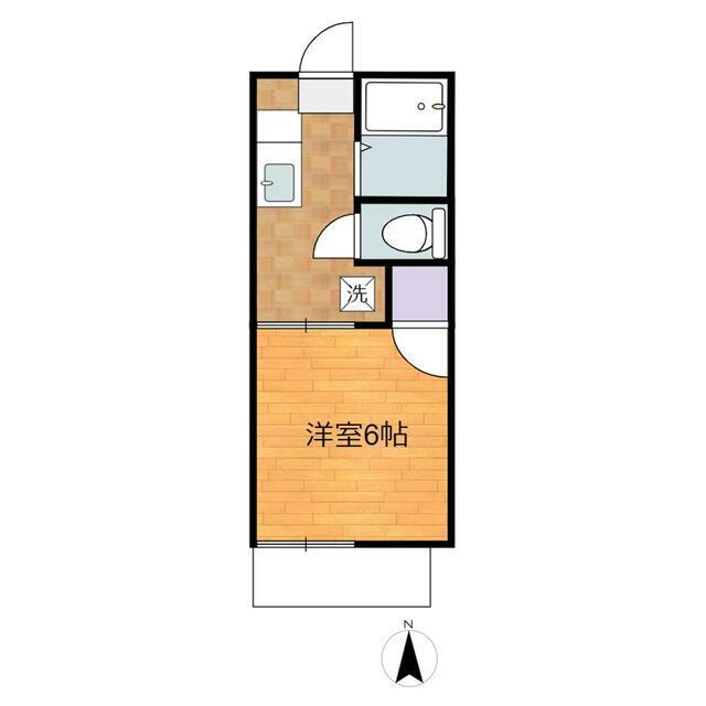 第二サフランハイツ(1K/2階)の間取り写真