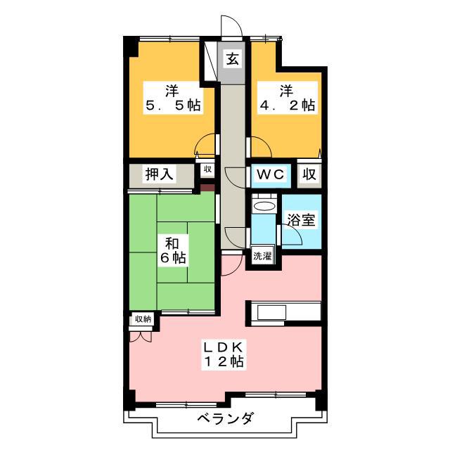 メゾンドセリエ(3LDK/3階)の間取り写真