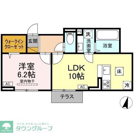 アリエッタ(1LDK/1階)の間取り写真