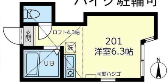 ユナイト大島ADオリベッティ(ワンルーム/2階)の間取り写真