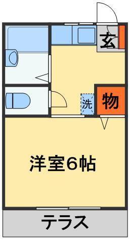 ハイツK(1K/2階)の間取り写真