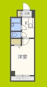 ノルデンハイム淡路(1K/3階)の間取り写真