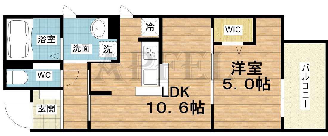 BONHEUR K(1LDK/1階)の間取り写真