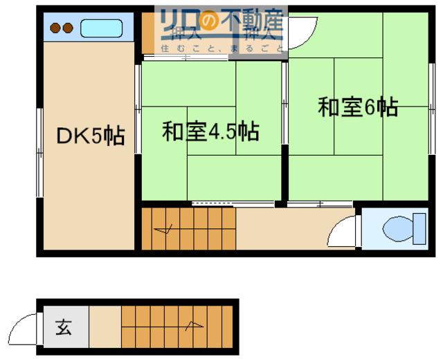 井上文化(2DK/2階)の間取り写真