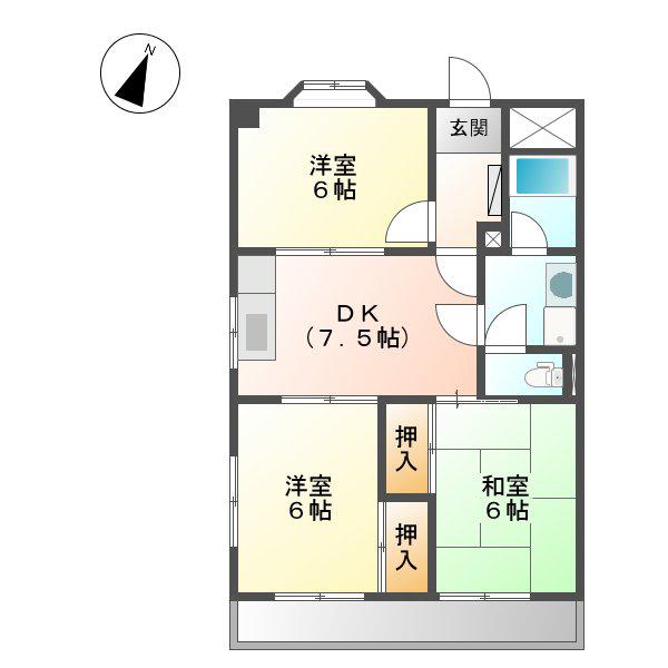 ドエルIMK(3DK/4階)の間取り写真