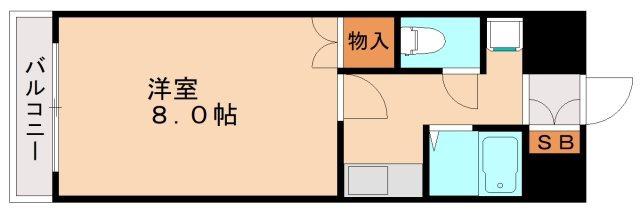 折尾ハイツ(1K/2階)の間取り写真