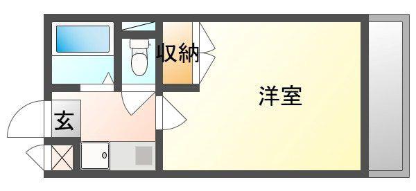ハイツ南風(1K/3階)の間取り写真