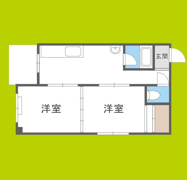 にしきマンション(2DK/1階)の間取り写真