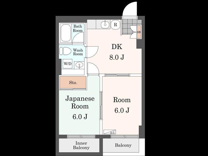 ノアール(2DK/4階)の間取り写真