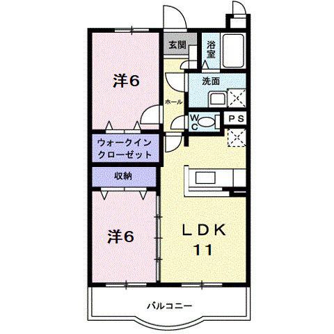 アメニティ三恵(2LDK/1階)の間取り写真