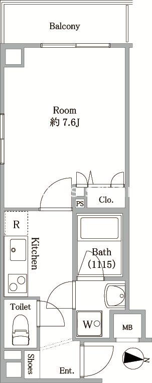 J-STAGE西大島(1K/8階)の間取り写真
