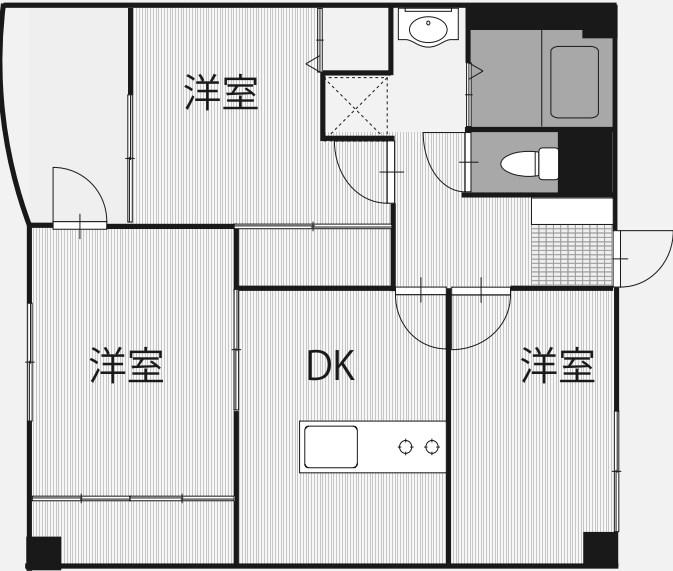 セントラルヒ&12441ル(3DK/4階)の間取り写真