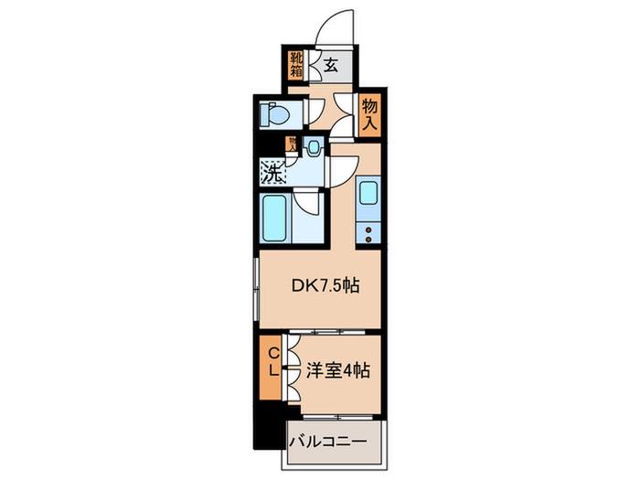 プライマル西蒲田(1DK/5階)の間取り写真