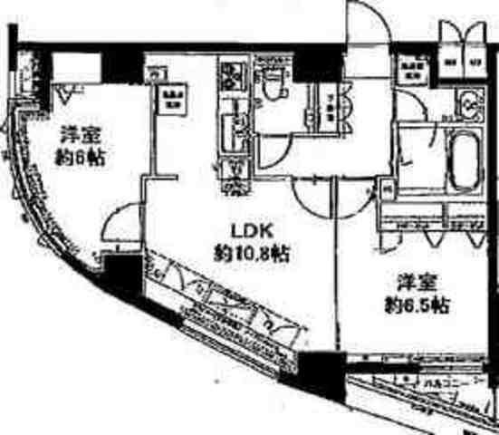 ベルファース蒲田(2LDK/14階)の間取り写真