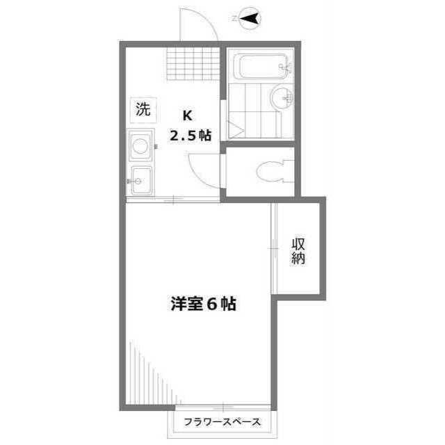 アーク等々力 A棟(1K/1階)の間取り写真