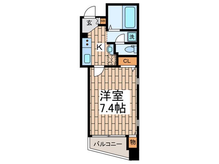 サンテラス池田山(1K/10階)の間取り写真