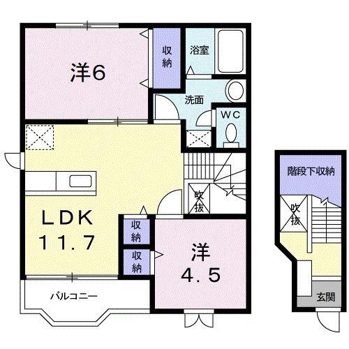GENERAL D(2LDK/2階)の間取り写真