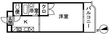 ラベーラ(1K/3階)の間取り写真