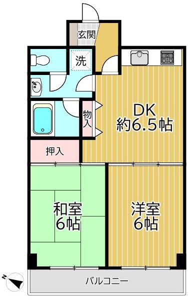 藤和曳舟コープ(2DK/10階)の間取り写真